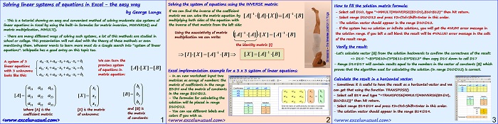 The Easy Way of Solving Systems of Linear Equations in Excel – using the INVERSE() spreadsheet function
