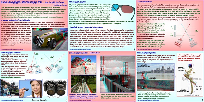 Introduction to Anaglyph Stereoscopy in Excel – part #2: the principles of creating and viewing 3D pictures