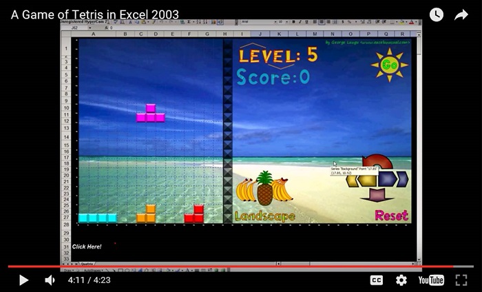 A Game of Tetris in Excel – video preview