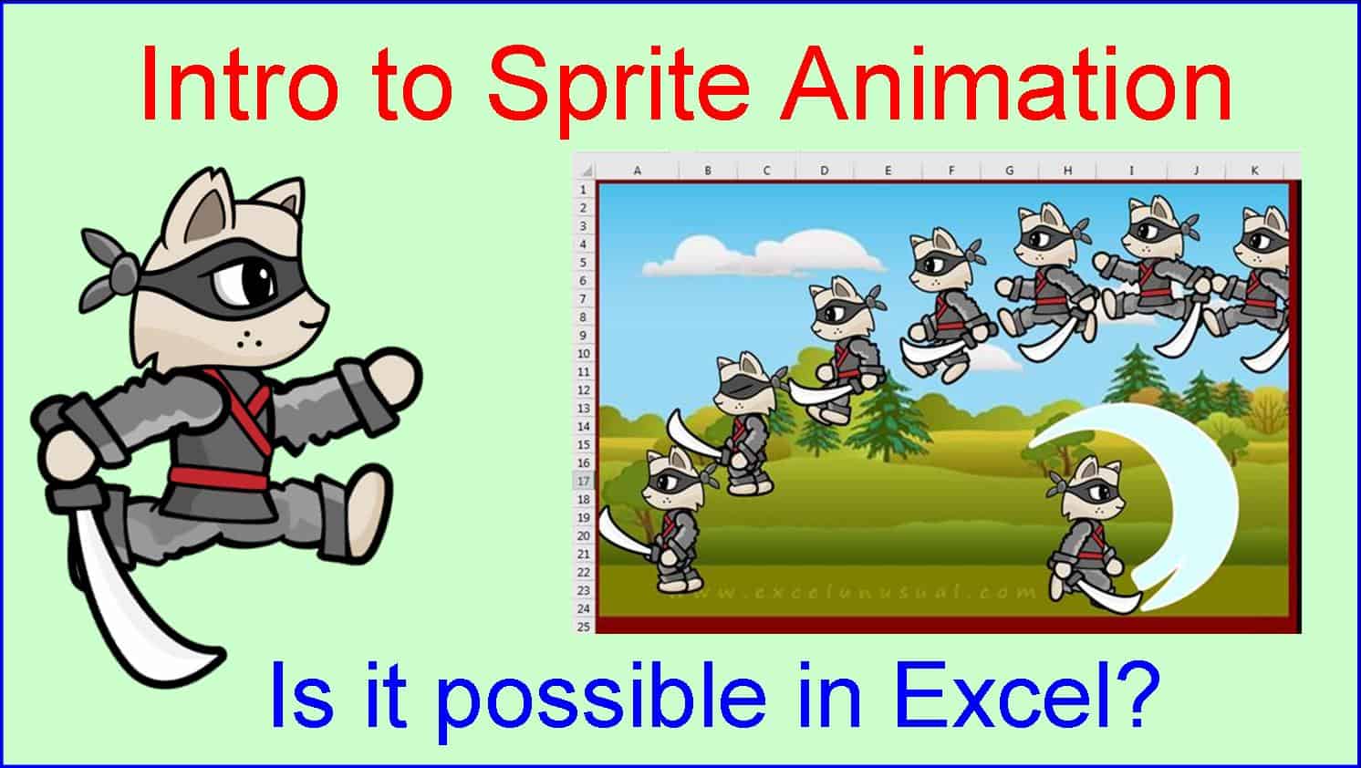 Sprite Animation – what are sprites and how to use them in Excel animation and Excel games