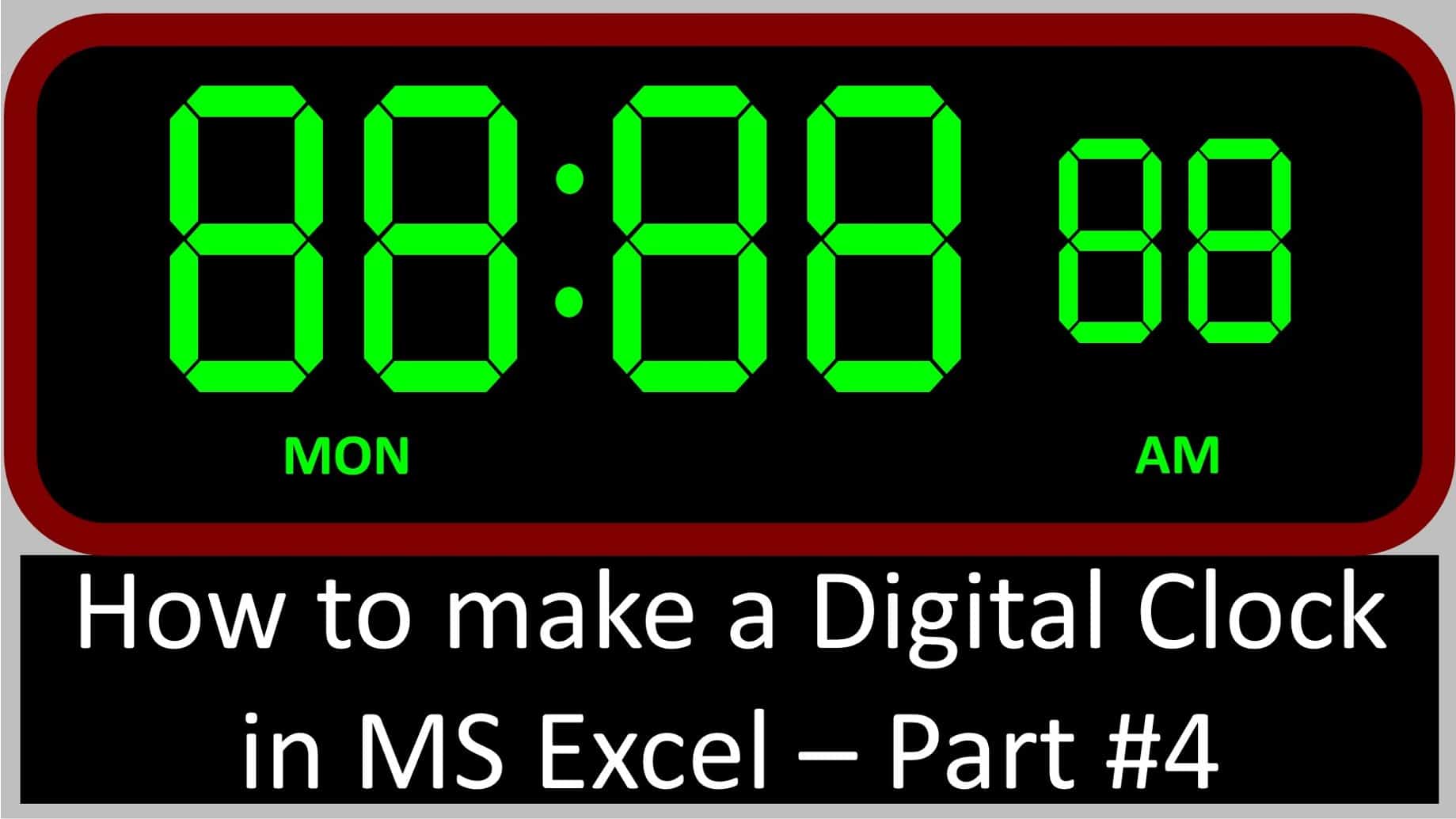 How to make a realistic looking digital clock in MS Excel – Part #4 – (create a clock face layout – PowerPoint design)